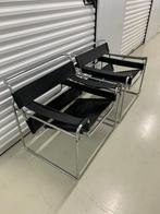 2x Wassily chair Marcel Breuer ontwerp, Huis en Inrichting, Fauteuils, Ophalen, Gebruikt, 75 tot 100 cm, Leer