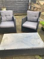 Tuinset loungeset zwart kunststof laag model. Gratis, Tuin en Terras, Tuinsets en Loungesets, Ophalen, 4 zitplaatsen, Kunststof