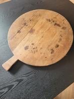 Oude houten grote ronde plank met handvat., Ophalen of Verzenden