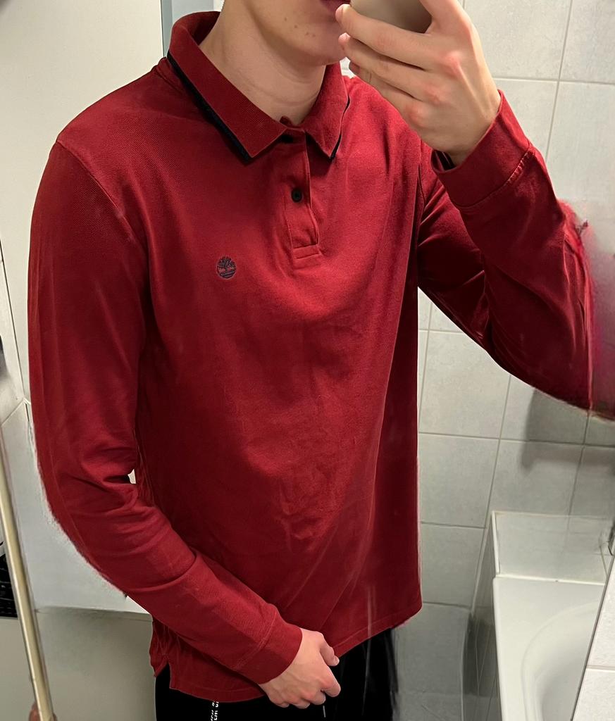 Timberland Polo Lange Mouwen, Ophalen of Verzenden, Zo goed als nieuw, Maat 52/54 (L), Rood