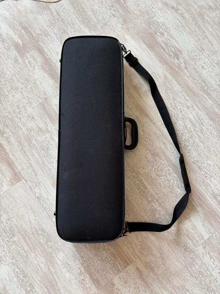 Lichtgewicht Vioolkoffer 4/4 - zwart - Grijs Fluweel, Muziek en Instrumenten, Behuizingen en Koffers, Gebruikt, Viool of Altviool