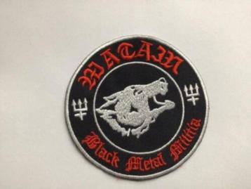 Patch black metal militia doorsnee ca 9 cm nieuw beschikbaar voor biedingen