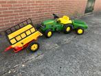 John Deere Traptrekker met 2 Karren, Kinderen en Baby's, Speelgoed | Buiten | Voertuigen en Loopfietsen, Ophalen of Verzenden
