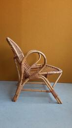 Vintage rotan fauteuil, Rohe van Sliedrecht, rotan stoel, Minder dan 75 cm, Gebruikt, Ophalen of Verzenden, 50 tot 75 cm