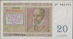 België 20 francs 1956 VF p.132b (#114), Verzenden, Los biljet