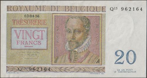 België 20 francs 1956 VF p.132b (#114), Postzegels en Munten, Bankbiljetten | België, Los biljet, Verzenden