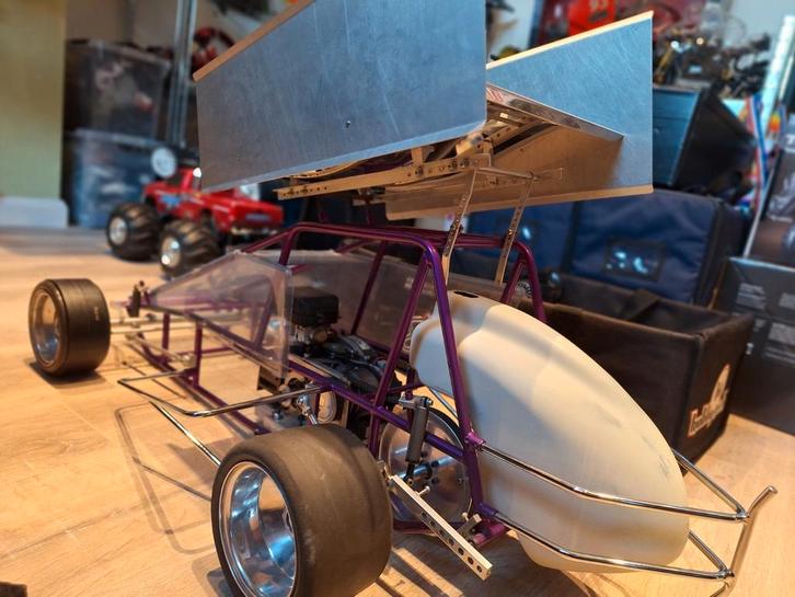 WCM Sprintcar 1/4 schaal,🔥 Uniek Auto Project jaren 80/90, Hobby en Vrije tijd, Modelbouw | Auto's en Voertuigen, Gebruikt, Auto