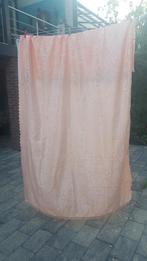 Zalmroze gordijnen met patroon erin, Huis en Inrichting, 200 cm of meer, Ophalen of Verzenden, Zo goed als nieuw, N.v.t