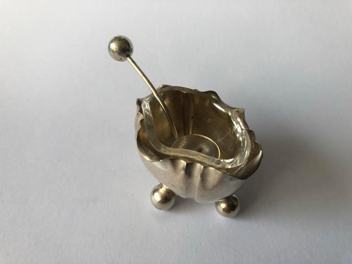 Vintage Zilveren Suikerpotje met Lepel & Glas, Antiek en Kunst, Antiek | Goud en Zilver, Zilver, Ophalen of Verzenden