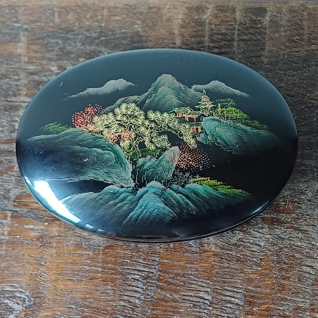 Ovaal bibelot doosje met afbeelding, Ophalen of Verzenden