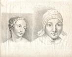 Maria Geertruida Barbiers litho "Dubbelportret twee Vrouwen", Antiek en Kunst, Kunst | Litho's en Zeefdrukken, Ophalen