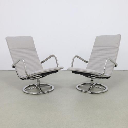 2x Vintage Draaifauteuil Smedsta Ikea, 1980s Nieuwe kussens, Huis en Inrichting, Fauteuils, Gebruikt, Metaal, 50 tot 75 cm, Minder dan 75 cm