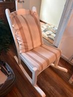 Brocante/landelijke stevige schommelstoel, Ophalen, Wit, Eén, Hout