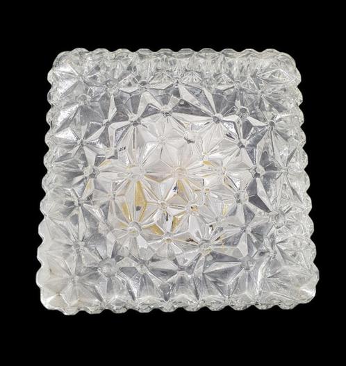 13552 Vintage glazen plafonniere plafondlamp plafoniere lamp, Huis en Inrichting, Lampen | Plafondlampen, Zo goed als nieuw, Ophalen of Verzenden
