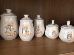 5 vintage voorraadpotten met deksel met beertjes Yu Quan, Ophalen of Verzenden, Overige stijlen, Overige typen