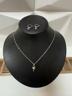 Echt Zilver 925 Ketting met Hanger & Oorbellen, Sieraden, Tassen en Uiterlijk, Kettingen, Ophalen of Verzenden, Nieuw, Zilver