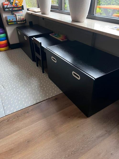 Ikea smastad / stuva zwart lades met ombouw 2x, Huis en Inrichting, Kasten | Ladekasten, Zo goed als nieuw, Minder dan 100 cm