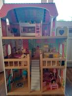 Leuk houten poppenhuis met meubels, Ophalen, Zo goed als nieuw, Poppenhuis