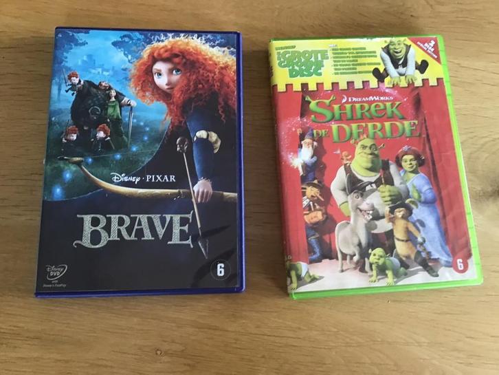 2 DVD films Brave Disney+ Shirek de derde, Cd's en Dvd's, Dvd's | Tekenfilms en Animatie, Zo goed als nieuw, Alle leeftijden, Ophalen of Verzenden