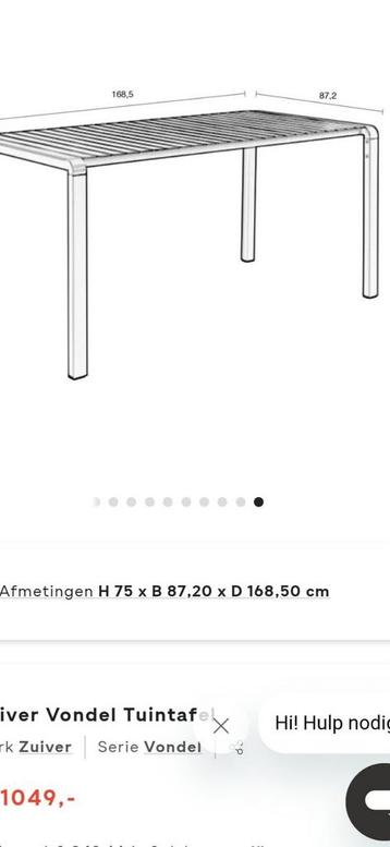 Nieuwe TUINTAFEL merk ZUIVER kleur wit in kist 165cm/ 92cm beschikbaar voor biedingen