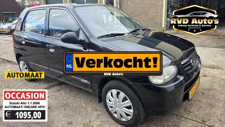 (Verkocht) Suzuki Alto 1.1 AUT 2006 Zwart AUTOMAAT!, Auto's, Suzuki, Bedrijf, Alto, Airbags, Alarm, Centrale vergrendeling, Elektrische buitenspiegels