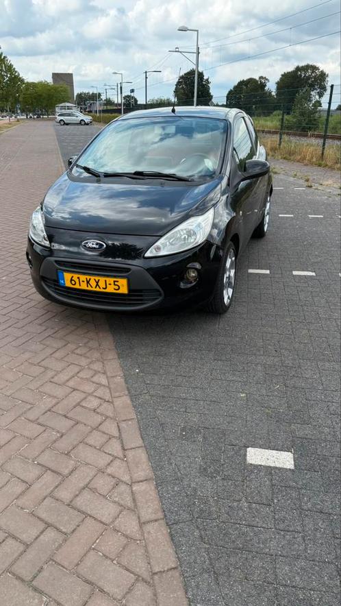 Ford Ka 1.2 51KW 2010 Zwart Titanium, Auto's, Ford, Particulier, Ka, ABS, Achteruitrijcamera, Airbags, Airconditioning, Android Auto