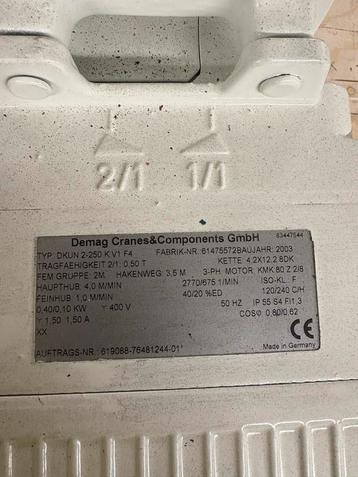 DEMAG DKUN-2-250 KV1F4 Kettingtakel - Zeer Goede Staat beschikbaar voor biedingen