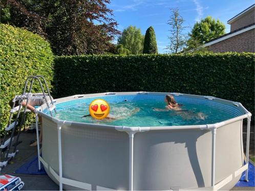 Intex zwembad (366 x 84) + zandfilterpomp en zoutwatersystee, Tuin en Terras, Zwembaden, Gebruikt, Opzetzwembad, 80 tot 120 cm