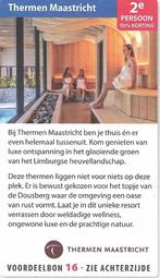 kortingsbon sauna Thermen Maastricht 2e persoon 50% korting, Tickets en Kaartjes, Kortingen en Cadeaubonnen, Twee personen, Kortingsbon