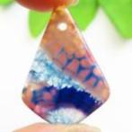 28x20x3mm Pink Blue Druzy Geode Agate kettinghanger, Overige materialen, Nieuw, Ophalen of Verzenden, Overige kleuren