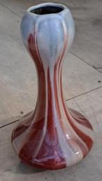 Art deco Vaas - Rood/Blauw Aardewerk, Gebruikt, Aardewerk of Porselein, Ophalen of Verzenden, Minder dan 50 cm