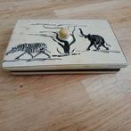 Bakje van speksteen met deksel, afrika print, soapstone,, Ophalen of Verzenden