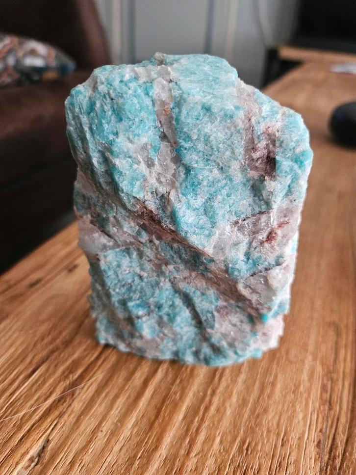 Ruwe Amazoniet met Kwarts sculptuur, Verzamelen, Mineralen en Fossielen, Mineraal, Ophalen of Verzenden