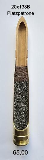 20x138B  2cm Flak Platzpatrone  DOORSNEDE, Verzamelen, Ophalen of Verzenden, Landmacht, Duitsland, Hulzen of Bodemvondsten