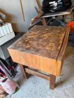 Houten hakblok / slagersblok op poten, Gebruikt, 50 tot 100 cm, Eikenhout, Ophalen of Verzenden