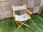 Vintage Duncan Regisseursstoel, inklapbaar spijkerbroek stof, Huis en Inrichting, Stoelen, Gebruikt, Wit, Ophalen of Verzenden