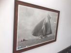 2 x Grote originele foto ingelijst zeilschip Beken of Cowes, Ophalen of Verzenden