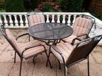Stalen tuinset Royal Garden 4 stoelen incl. kussens tafel., Ophalen, Zo goed als nieuw