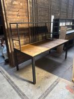 Stalen bureau met eikenhouten werkblad, Huis en Inrichting, Bureaus, Ophalen, Gebruikt, Bureau