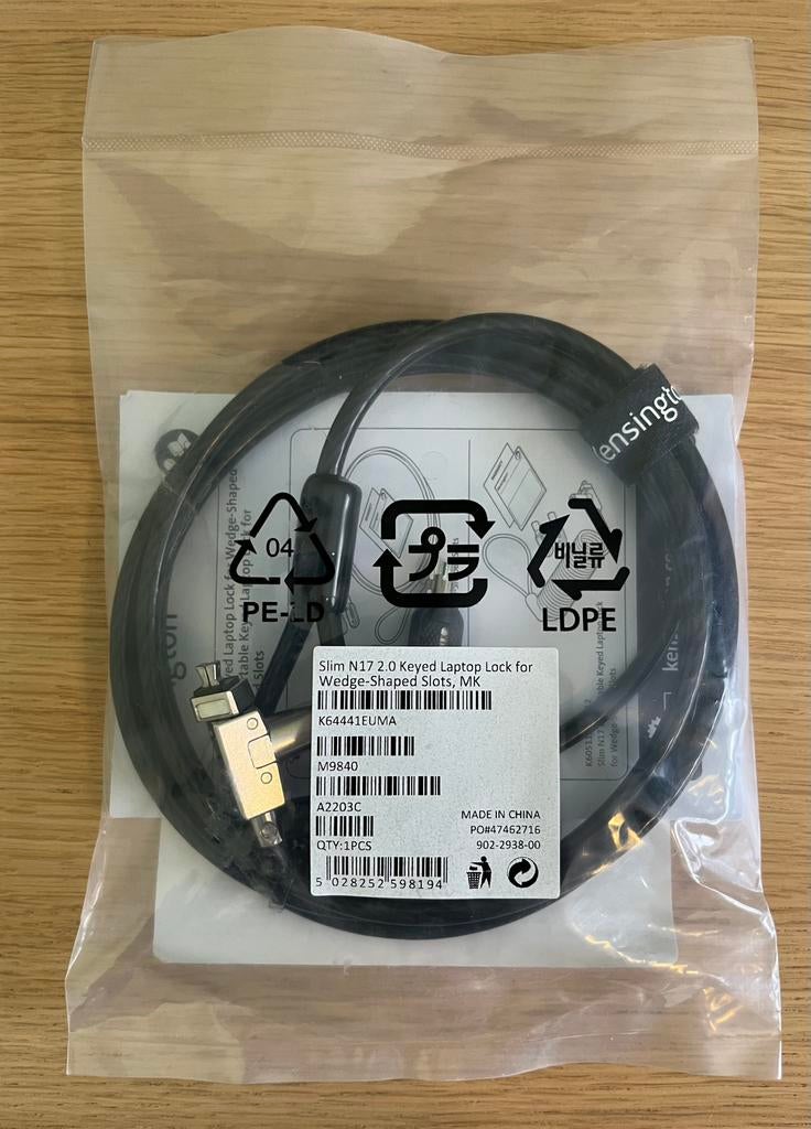 Laptopslot met kabel Nieuw Cable lock laptop security, Ophalen of Verzenden, Nieuw