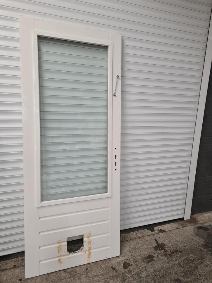 Hardhouten achterdeur (extra hoog, geschikt voor nieuwbouw), Doe-het-zelf en Verbouw, Kozijnen en Schuifpuien, Gebruikt, Deurkozijn