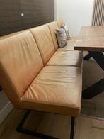 Leren Bank voor eet tafel, Huis en Inrichting, Banken | Sofa's en Chaises Longues, Ophalen, Driepersoons, 75 tot 100 cm, Zo goed als nieuw