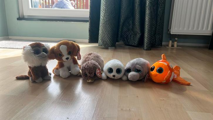Verzameling 6 kleine ty beanie boo knuffeltjes, Kinderen en Baby's, Speelgoed | Knuffels en Pluche, Zo goed als nieuw, Overige typen