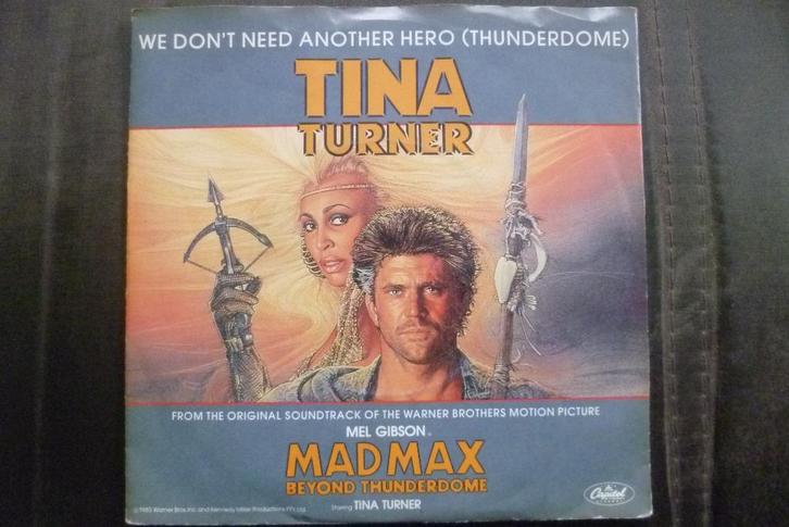 tina turner - we don't another hero ( thunderdome ), Cd's en Dvd's, Vinyl Singles, Zo goed als nieuw, Single, Overige genres, 7 inch