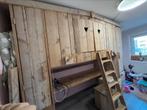 Hoogslaper steigerhout kinderbed bureau en kast, Ophalen of Verzenden, Gebruikt, Hoogslaper