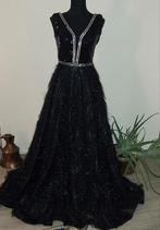 Elegante zwarte galajurk - Maat S, Zwart, Ophalen of Verzenden, Zo goed als nieuw, Maat 36 (S)