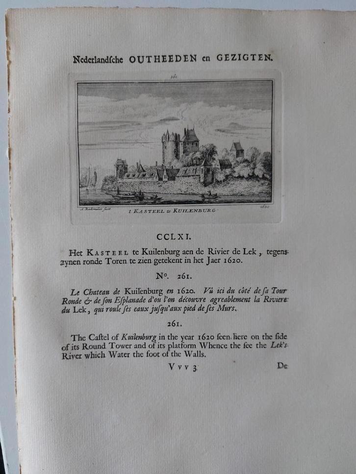 Kasteel Kuilenburg Culemborg Gravure van Rademaker 1ste druk, Antiek en Kunst, Kunst | Etsen en Gravures, Ophalen of Verzenden