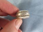 Ring in 925 kt. zilver met dubbele serie stenen . 20e eeuw, Gebruikt, Ophalen of Verzenden, Kleiner dan 17, Dame of Heer