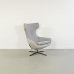 1x Leolux Caruzzo Fauteuil Groen Leer/Grijs Stof - Zwart, Metaal, 75 tot 100 cm, Ophalen of Verzenden, Zo goed als nieuw