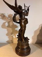Bronze sculptuur vrouw met Lier van, Antiek en Kunst, Kunst | Beelden en Houtsnijwerken, Ophalen